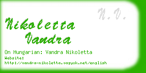 nikoletta vandra business card